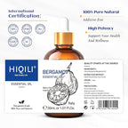 HIQILI Bergamot Essential Oil for Diffuser, Skin, Hair, DIY, 100% Pure & Natural - 1.01 Fl Oz (30 mL)