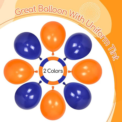 60pcs Royal Blue and Orange Balloons 12inch - Image 7