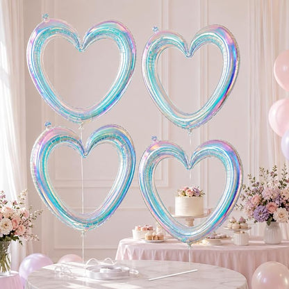 Iridescent Heart Balloons, Baby Shower, Engagement and Bridal Shower Decorations by BIAPIAN
