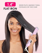 NOVUS Flat Iron Fast Heating Ceramic Hair Straightener Irons with 1.4" Wide Floating Board Adjustable Temperature alisador de Cabello Negative Ions Straightener