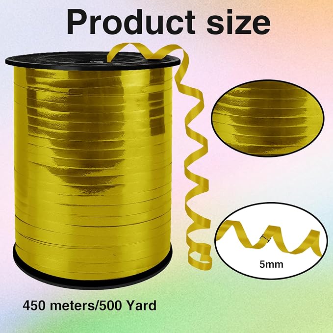 Metallic Shiny Curling Ribbon，500 Yard，1/5" - Image 2
