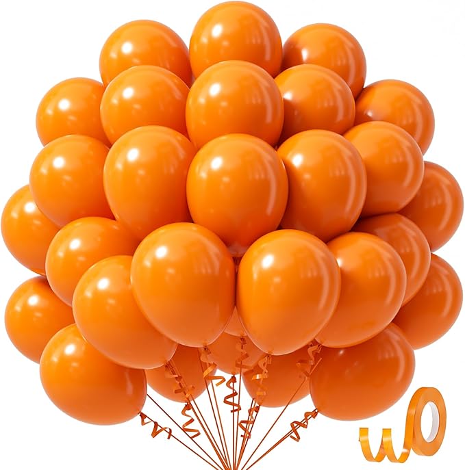 Orange Balloons 12 inch, Birthday Party Decorations by Awenztech