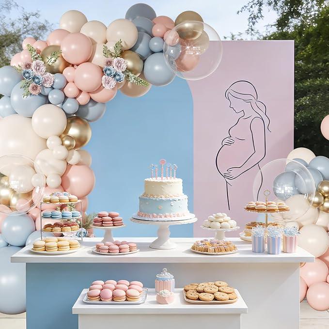 Gender Reveal Pink Blue Balloon Arch Kit Baby Shower Decorations | 126Pcs Pink - Image 4