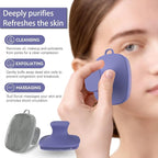 2 Pack Face Scrubber,Silicone Facial Cleansing Brush for Men & Women,Reusable Gentle Facial Waterproof Cleansing Skin Brush Exfoliating Scrubber for Sensitive Skin (Gray+Purple)