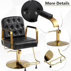 KIGOTY Salon Barber Chair, Reclining Salon Chair for Hair Stylist, Adjustable Hair Salons Tattoo Braiding Hairdresser Chair, 360 Swivel Stylist Chairs for Barbershop (Modern Black)