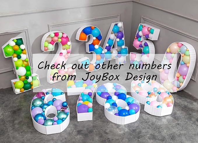 Mosaic Balloon Frame Numbers 6 Pre-Cut Tall Large Foam Board Sign Cut-Out - Image 5