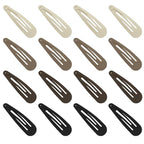 Snap Hair Clips for Women and Girls Water Drop Non Slip Hair Barrettes Matte Finished Metal Hair Clips Accessory Mixed Color 16 PCS 1.89"
