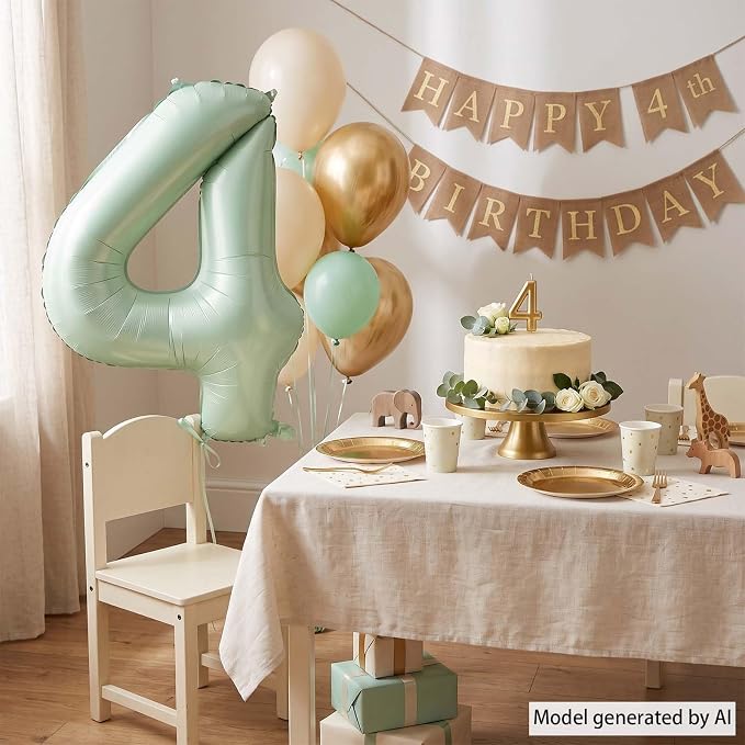Olive Green Number 4 Balloon 40 Inch, Wall Hanging Sign - Image 7
