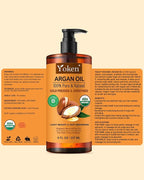 Argan Oil for Hair, Pure and Natural Morocco Argan Oil, Argon Oil For Hair, Scalp, Face & Skin Care, 100% Cold Pressed Hair Conditioner, Unrefined Argon Nails Carrier Oil (8 Fl Oz)