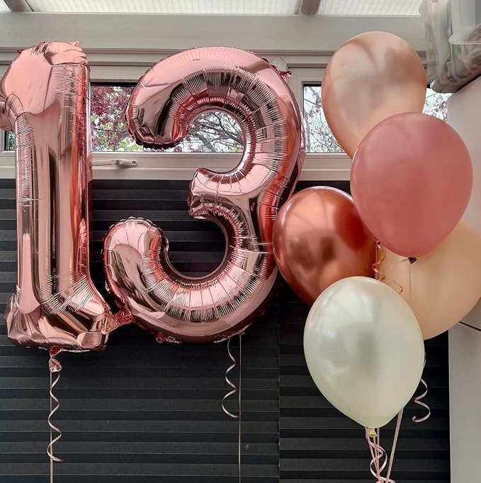 Rose Gold 8 Number Balloons, 40 Inch Big 8 Balloon Numbers Rose Gold 8 Foil - Image 6
