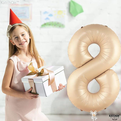 KatchOn Caramel Number 8 Balloon 40 Inch | Number 8 Balloons - Image 2