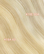 GOO GOO Invisi Edge Tape in Hair Extensions Human Hair, 18AT60A Pearl Ash Blonde Highlights, 6pcs 20inch 18g, Virgin Remy Hair, Seamless Injected Tape, Natural Look