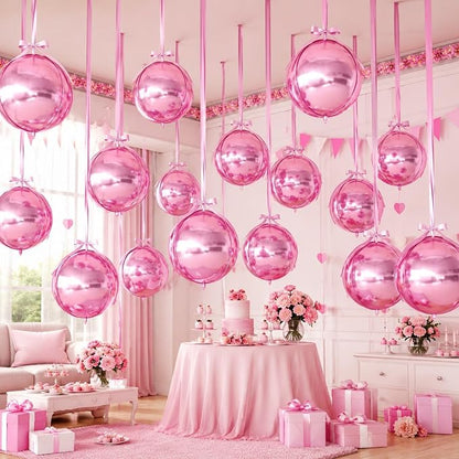 Pink Round Foil Balloons - Image 8