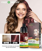 Herbishh Ultimate Hair Color Kit (2 Pcs Grape Red + 1 Argan Mask) for Grey Hair - Permanent, Long-Lasting, Easy-to-Apply Color Shampoo for Men and Women