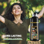 Leorx Black Hair Dye Shampoo, 16.9 Fl Oz - 3 In 1 Color For Gray Hair Instant Herbal Coloring For Women & Men - Ammonia Free