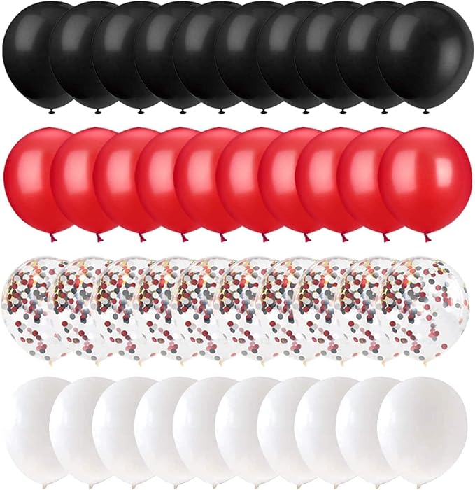 62Pcs Red and Black Balloons Kit - Image 3
