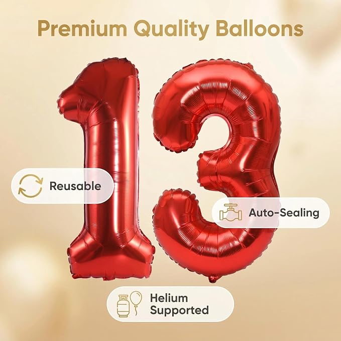 Number 13 Balloon Foil Mylar Balloons - Image 5