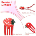 8PCS Strawberry Hair Clips, Metal Snap Hair Clips for Women Girls, Cute Hairs Barrettes Cute Strawberry Hairs Accessories for Girls Toddlers Kids and Teens Gifts Red