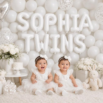 52 Pcs White Letter Balloons 16 Inch Mylar Foil Alphabet Letters 2 Sets A- Z - Image 9