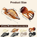 8PCS French Flat Hair Clips for Women Duckbill Hair Clips for Thick& Thin Hair Fashion Leopard Print Hair Claws 2 Styles