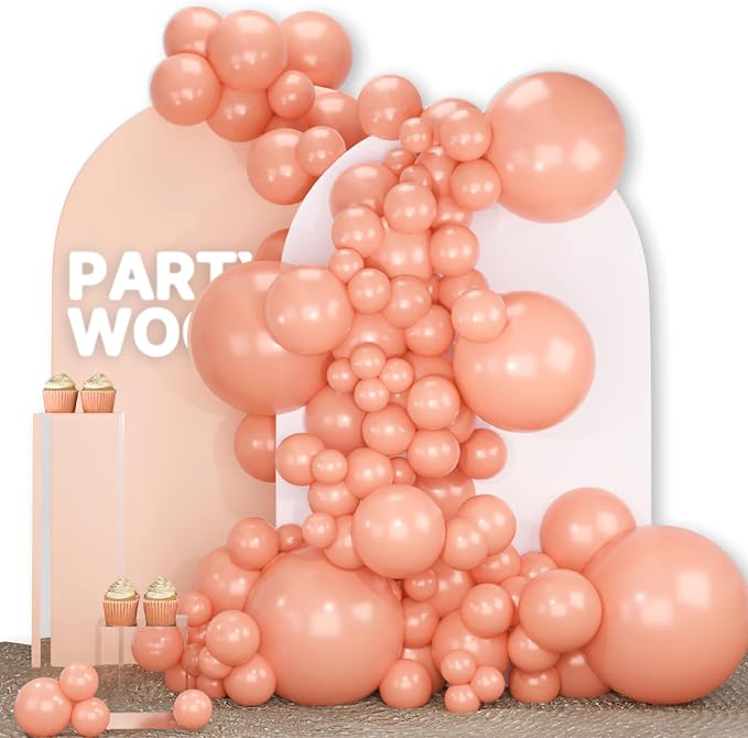 PartyWoo Peach Balloons 140pcs Light Orange Pink Color 18 12 10 5 Inch | 18 12 by PartyWoo