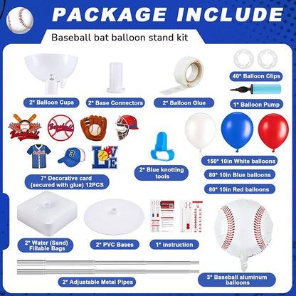 Gejoy 2 Sets Baseball Balloon Column Stand Kit - Image 2