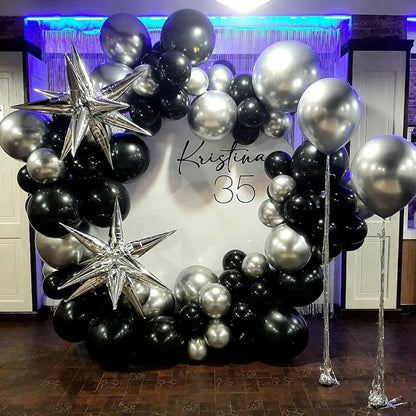 Black and Silver Balloon Garland Arch Kit - Image 4