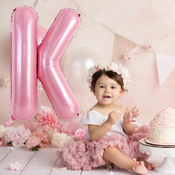 TONIFUL 40 Inch Large Pink Letter K Balloons Giant Foil Mylar Alphabet Balloon - Image 4