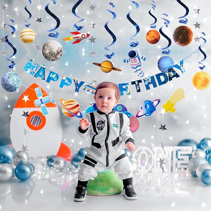 Pre-strung Space Themed Party Decorations, Space Birthday Decorations, Solar - Image 7