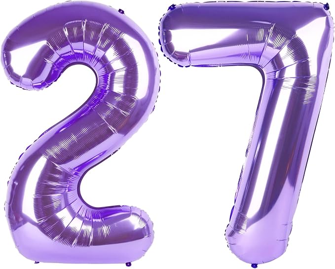 Purple Number 27 72 Birthday Balloon 40 Inch, 27 72 Party Celebration by Upgesy