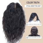 Curly Hair Toppers for Women, Real Human Hair Topper for Thinning Hair, Realistic Scalp Crown Hair Topper with Natural Volume, Clip-In 3D Scalp Cover, Natural Black 1B 12 In