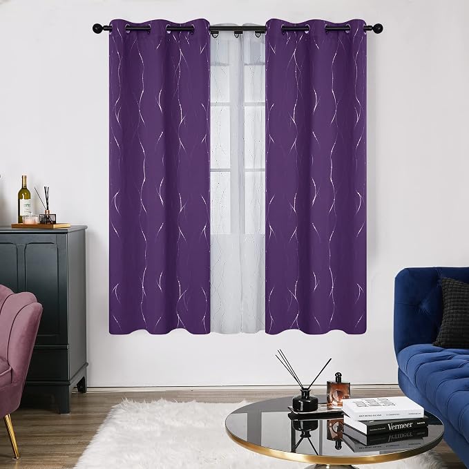 Deconovo Living Room Curtains 72 Inches Long, Thermal Insulated, Room Darkening - Image 2