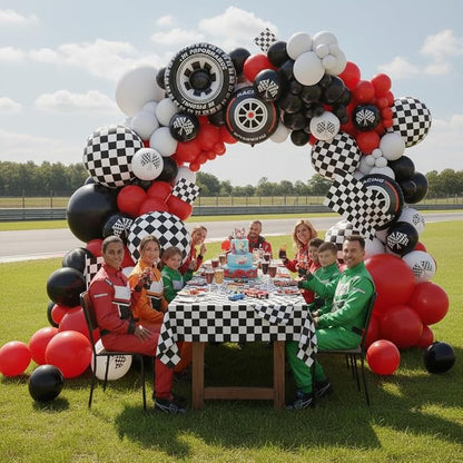 Race Car Balloon Arch Kit -153Pcs Different Size Balloons and Tire Flags - Image 6