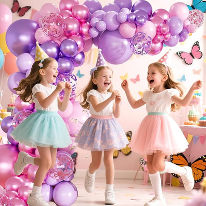 Pink Purple Balloon Garland Arch Kit - Image 3
