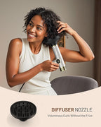 Dual Voltage Travel Hair Dryer with Diffuser - 2000W High-Speed Ionic Diffuser Hair Dryers Gift for Women, Fast Drying, Low Noise, Lightweight, No Heat Damage, European Travel 110V-120V/220V-240V