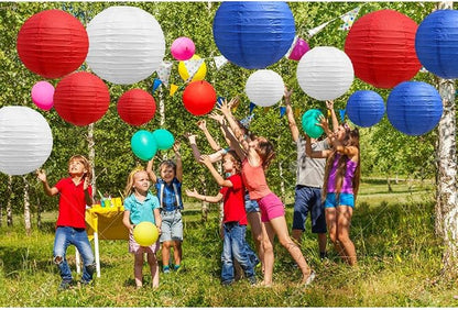 BEISHIDA Red Blue White Paper Lanterns 4/6/8/10/12 Inch Round Chinese Lamp | - Image 4