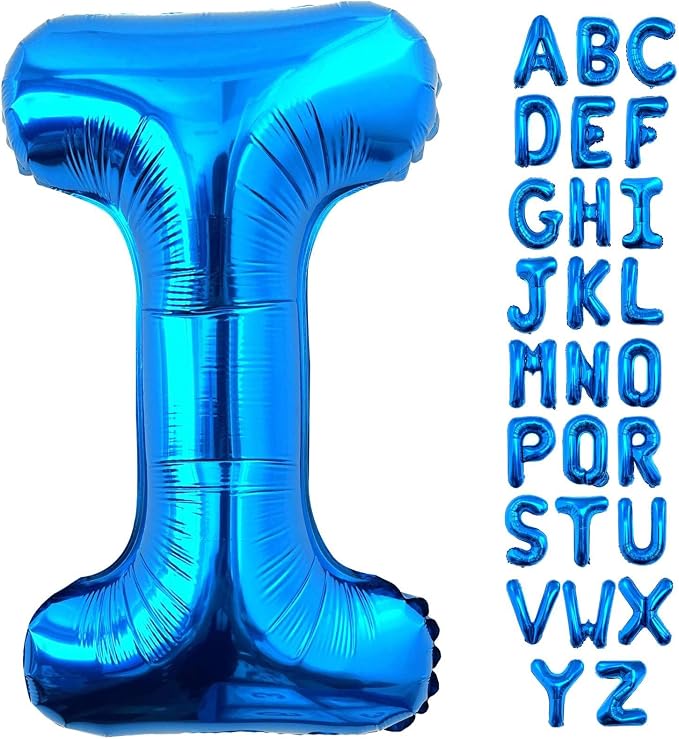 Lovoir 40 Inch Large Blue Letter I Balloons Big Size Jumbo Mylar Foil Helium by Lovoir