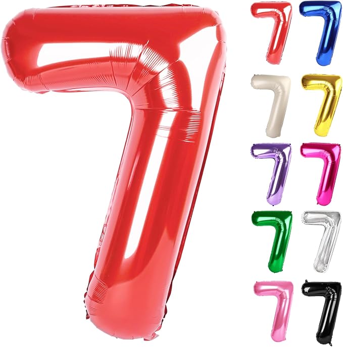 Red Number 7 Balloon 40 Inch by IWERP