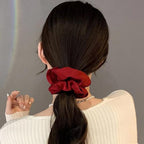 Suncdelv Silk,100% Silk Scrunchies for Hair,22 Momme Hair Ties for Anti-Crease & Breakage,Natural Women Hair Accessories，Fashion Hairbands 3PCS(Blue,Red,Pink）