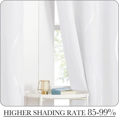 NICETOWN White Curtains Panels for Bedroom 2 Panles Set, 52 inch x 84 inch - Image 4