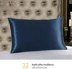 ZIMASILK 22 Momme Silk Pillowcase for Hair and Skin - 100% Pure Mulberry Silk with Hidden Zipper, Grade 6A Luxury Pillow Case for Women, Soft & Durable, Gift Box (King 20"x36" Navy Blue)