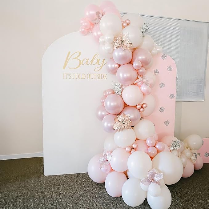 Pink Balloons 60 Pcs Light Baby Pearl Pink and White Latex Party Balloon - Image 8