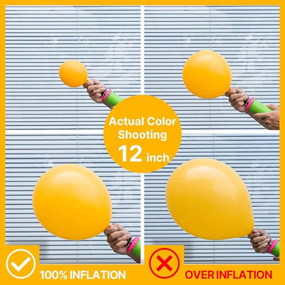 PartyWoo Yellow Mustard Yellow fall Latex Helium Balloons 100pcs | 12 Inch - Image 4