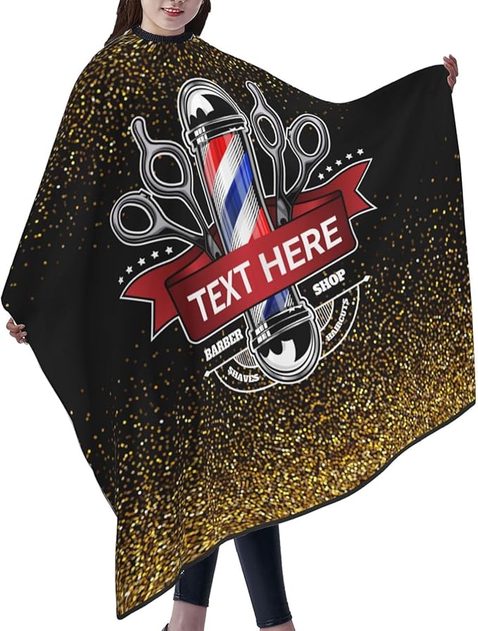 Custom Barber Cape for Men Personalized Professional Hair Cutting Cape with Text for Home Salon Barbershop