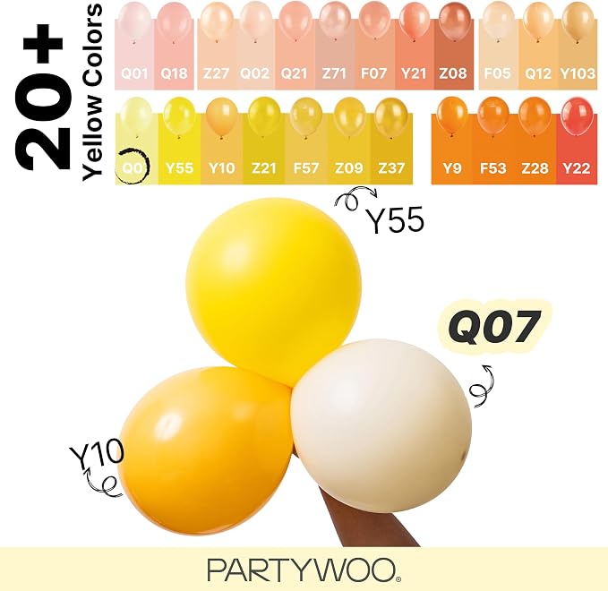 PartyWoo Pastel Yellow Balloons 127pcs Light Pale Yellow Color | 36 18 12 10 5 - Image 4
