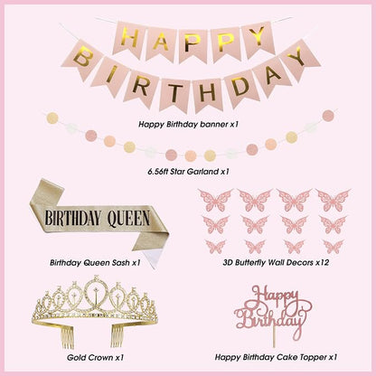 Amandir Boho Dusty Pink Birthday Decorations - Image 3