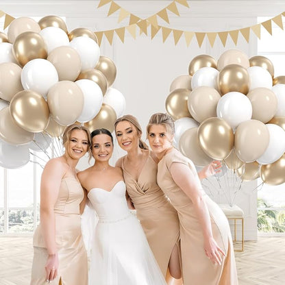 60pcs 12inch Gold and White Balloons - Image 5