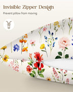 2 Pack Mulberry Silk Pillowcase for Hair and Skin - Standard Size 20 x 26 Inches with Hidden Zipper Beige Flower 19 Momme Soft Sleeping Silk Pillow Case for Women, Moms