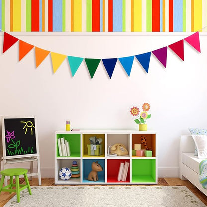6 Pack Rainbow Felt Bunting Banner, Triangle Pennant Flags Garland - Image 6