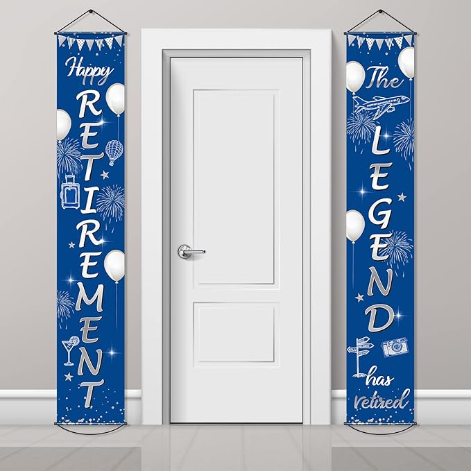 Boao Retirement Porch Sign Door Hanging Banner, Retirement Banner the Legend by Boao
